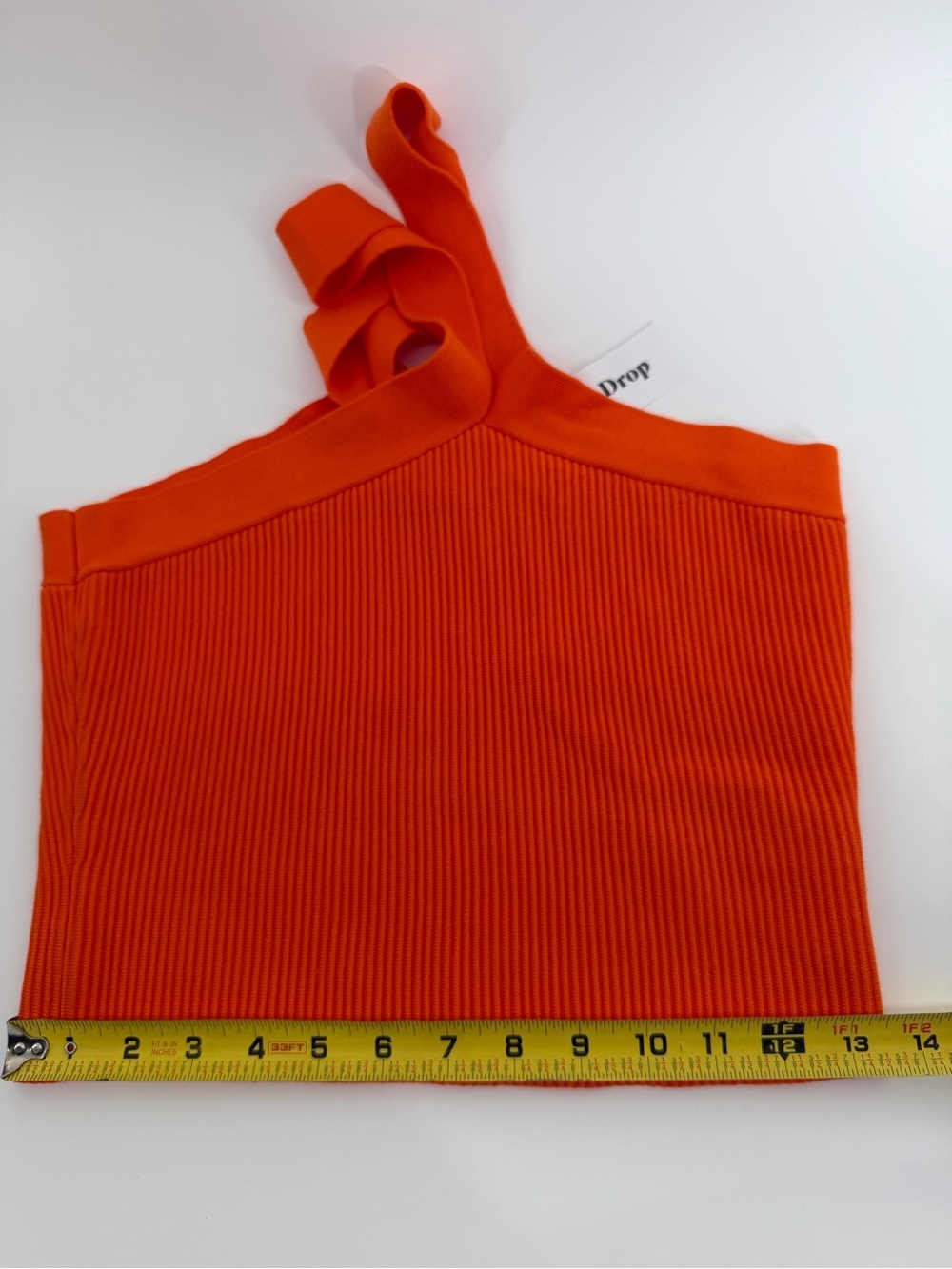 The Drop’s Zaire Fire Orange Cross Halter Ribbed Crop Top in Orange, Size M, NWT - Picture 7 of 13